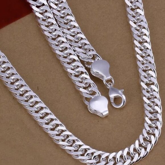 Diamond Cut Double Miami Cuban Curb Chain Link Necklace 10 mm - Picture 4 of 4